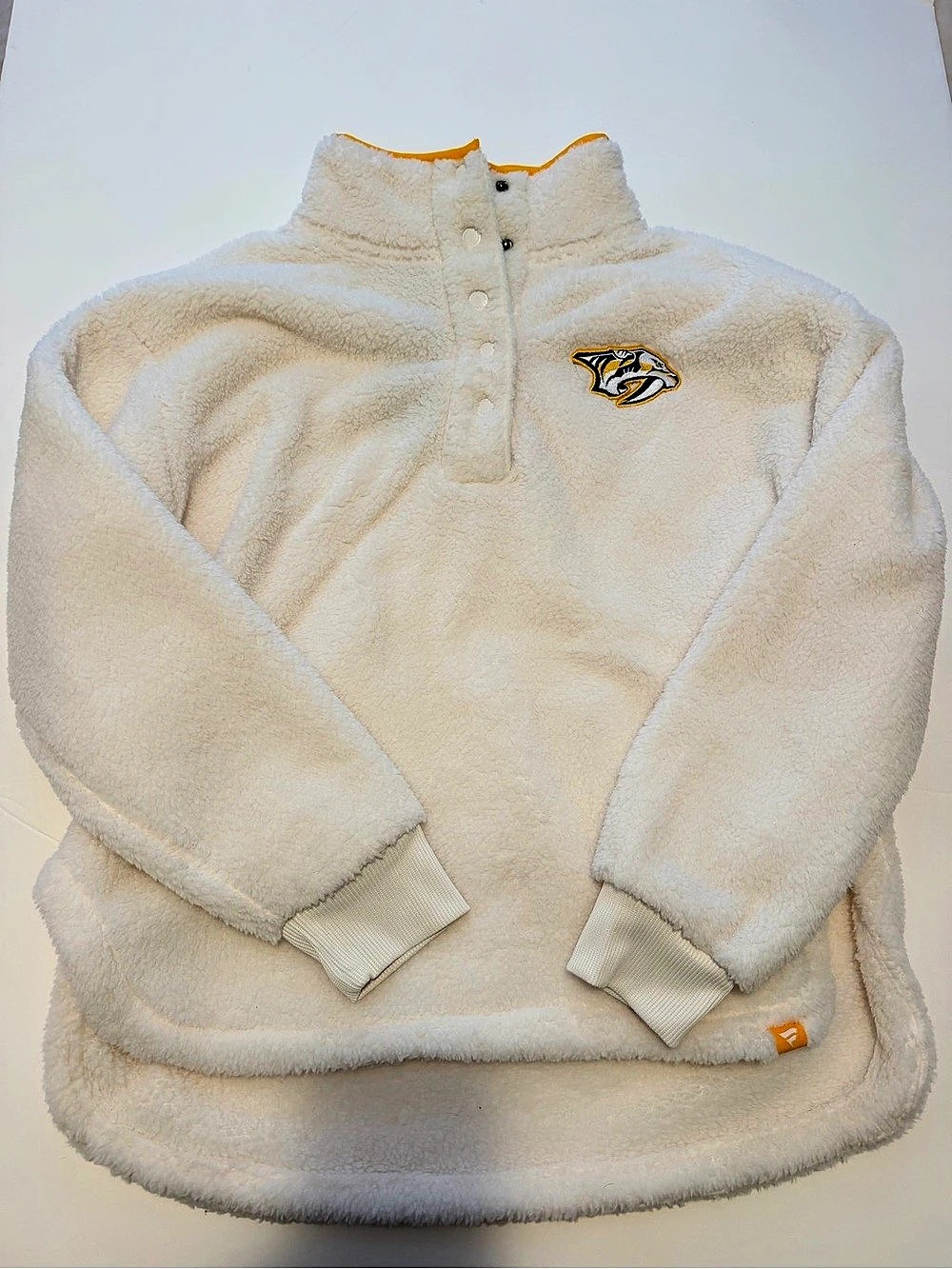 Fanatics Nashville Predators Rush Sherpa Half-Snap Pullover White Large NWT